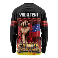 Personalised Samoan Spirit - Samoa Tribal Heritage Long Sleeve Shirt LT03 - Polynesian Pride