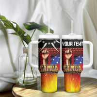Personalised Samoan Spirit - Samoa Tribal Heritage Tumbler With Handle LT03 - Polynesian Pride