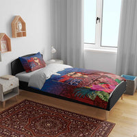 Proud of Samoa Bedding Set Ula Nifo with Samoa 685 and Hibiscus Tapa Tribal Pattern