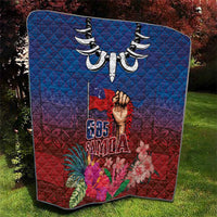 Proud of Samoa Quilt Ula Nifo with Samoa 685 and Hibiscus Tapa Tribal Pattern