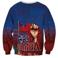 Proud of Samoa Sweatshirt Ula Nifo with Samoa 685 and Hibiscus Tapa Tribal Pattern LT03 - Polynesian Pride