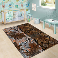 Fiji Masi Tapa Tribal Area Rug Old Hibiscus Vintage Style LT03 - Polynesian Pride