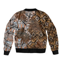 Fiji Masi Tapa Tribal Bomber Jacket Old Hibiscus Vintage Style LT03 - Polynesian Pride