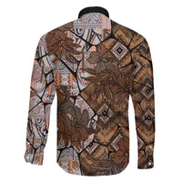 Fiji Masi Tapa Tribal Family Matching Long Sleeve Bodycon Dress and Hawaiian Shirt Old Hibiscus Vintage Style LT03 - Polynesian Pride