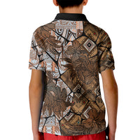 Fiji Masi Tapa Tribal Kid Polo Shirt Old Hibiscus Vintage Style LT03 - Polynesian Pride