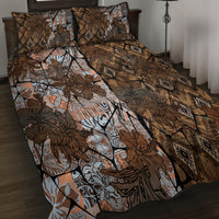 Fiji Masi Tapa Tribal Quilt Bed Set Old Hibiscus Vintage Style LT03 - Polynesian Pride
