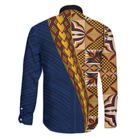 Samoan Siapo Family Matching Off Shoulder Maxi Dress and Hawaiian Shirt Tatau Pattern Half Style LT03 - Polynesian Pride