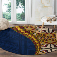 Samoan Siapo Round Carpet Tatau Pattern Half Style LT03 - Polynesian Pride