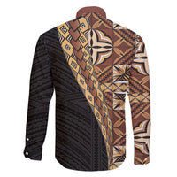 Samoan Siapo Family Matching Off Shoulder Long Sleeve Dress and Hawaiian Shirt Tatau Pattern Half Style Retro Mode LT03 - Polynesian Pride