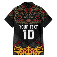 Custom New Zealand Rugby Family Matching Short Sleeve Bodycon Dress and Hawaiian Shirt Black Fern Maori Tribal Pattern LT03 - Polynesian Pride