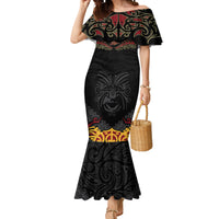 Custom New Zealand Rugby Mermaid Dress Black Fern Maori Tribal Pattern LT03 Women Black - Polynesian Pride