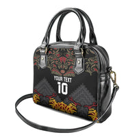 Custom New Zealand Rugby Shoulder Handbag Black Fern Maori Tribal Pattern
