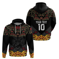 Custom New Zealand Rugby Zip Hoodie Black Fern Maori Tribal Pattern LT03 - Polynesian Pride