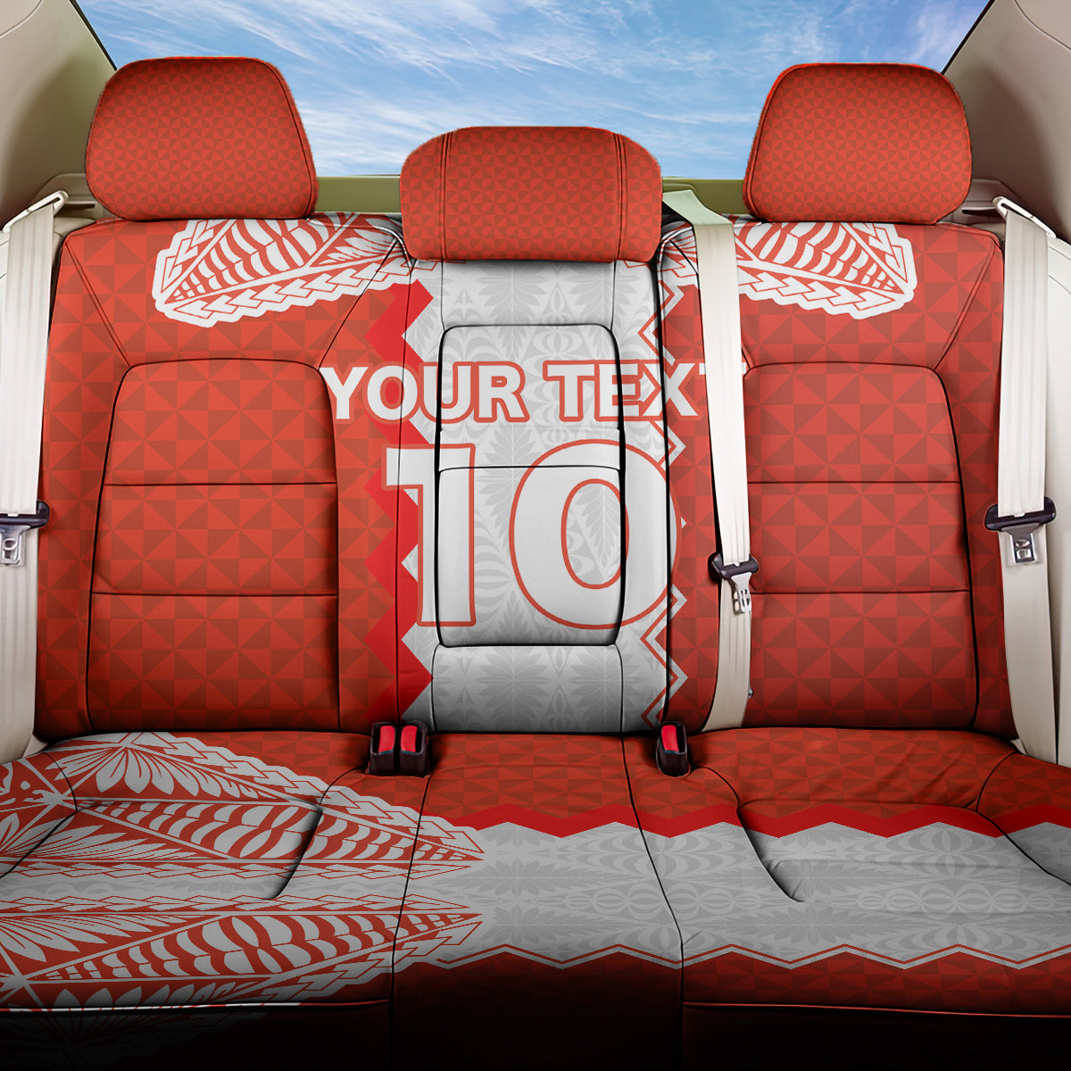 Custom Tonga Rugby Back Car Seat Cover Ikale Tahi Ngatu Tribal Pattern