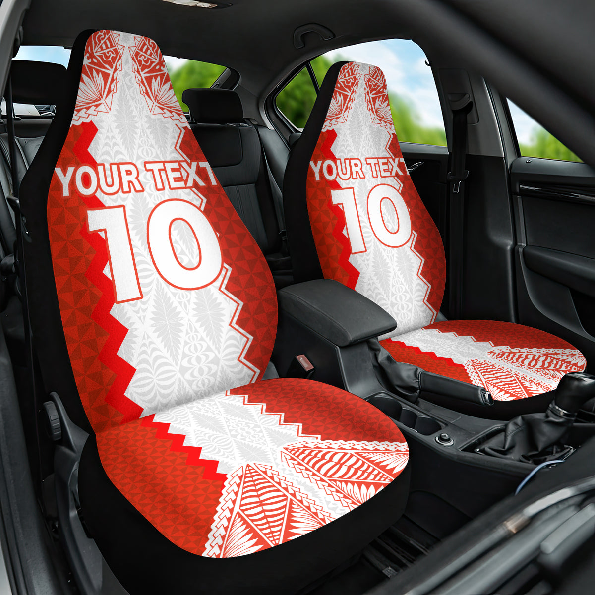 Custom Tonga Rugby Car Seat Cover Ikale Tahi Ngatu Tribal Pattern
