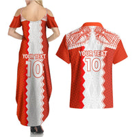 Custom Tonga Rugby Couples Matching Summer Maxi Dress and Hawaiian Shirt Ikale Tahi Ngatu Tribal Pattern LT03 - Polynesian Pride