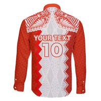 Custom Tonga Rugby Family Matching Off Shoulder Maxi Dress and Hawaiian Shirt Ikale Tahi Ngatu Tribal Pattern LT03 - Polynesian Pride