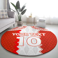 Custom Tonga Rugby Round Carpet Ikale Tahi Ngatu Tribal Pattern LT03 - Polynesian Pride