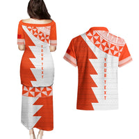 Custom Tonga Rugby Couples Matching Puletasi and Hawaiian Shirt Ikale Tahi Ngatu Tribal Pattern Half Style LT03 - Polynesian Pride