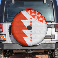 Custom Tonga Rugby Spare Tire Cover Ikale Tahi Ngatu Tribal Pattern Half Style LT03 Orange - Polynesian Pride