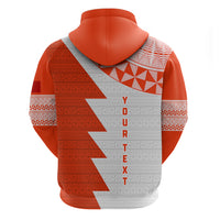 Custom Tonga Rugby Zip Hoodie Ikale Tahi Ngatu Tribal Pattern Half Style LT03 - Polynesian Pride