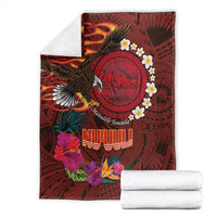 American Samoa Manulele Tausala Nu'uuli Blanket Tatau Art Pattern with Tropical Plants