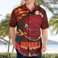 American Samoa Manulele Tausala Nu'uuli Hawaiian Shirt Tatau Art Pattern with Tropical Plants