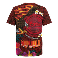American Samoa Manulele Tausala Nu'uuli Rugby Jersey Tatau Art Pattern with Tropical Plants LT03 - Polynesian Pride