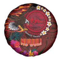 American Samoa Manulele Tausala Nu'uuli Spare Tire Cover Tatau Art Pattern with Tropical Plants LT03 - Polynesian Pride