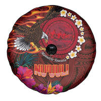 American Samoa Manulele Tausala Nu'uuli Spare Tire Cover Tatau Art Pattern with Tropical Plants LT03 - Polynesian Pride