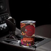 American Samoa Manulele Tausala Nu'uuli Tumbler Cup Tatau Art Pattern with Tropical Plants