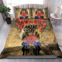 Australia and New Zealand ANZAC Day Bedding Set Kangaroo and Kiwi Bird Soldier-Honor and Remember Vintage Style