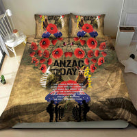 Australia and New Zealand ANZAC Day Bedding Set Kangaroo and Kiwi Bird Soldier-Honor and Remember Vintage Style