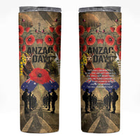 Australia and New Zealand ANZAC Day Skinny Tumbler Kangaroo and Kiwi Bird Soldier-Honor and Remember Vintage Style
