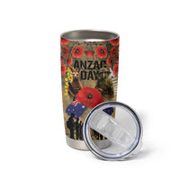 Australia and New Zealand ANZAC Day Tumbler Cup Kangaroo and Kiwi Bird Soldier-Honor and Remember Vintage Style