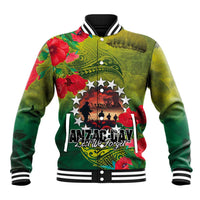 Cook Islands ANDAC Day Baseball Jacket Honor and Remember Soliders-Forever in My Thoughts Grunge Style