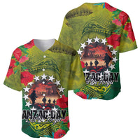 Cook Islands ANDAC Day Baseball Jersey Honor and Remember Soliders-Forever in My Thoughts Grunge Style