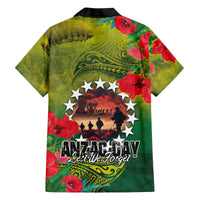 Cook Islands ANDAC Day Family Matching Off The Shoulder Long Sleeve Dress and Hawaiian Shirt Honor and Remember Soliders-Forever in My Thoughts Grunge Style