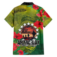 Cook Islands ANDAC Day Family Matching Off Shoulder Maxi Dress and Hawaiian Shirt Honor and Remember Soliders-Forever in My Thoughts Grunge Style LT03 - Polynesian Pride