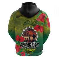 Cook Islands ANDAC Day Hoodie Honor and Remember Soliders-Forever in My Thoughts Grunge Style