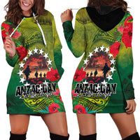 Cook Islands ANDAC Day Hoodie Dress Honor and Remember Soliders-Forever in My Thoughts Grunge Style LT03 - Polynesian Pride