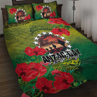 Cook Islands ANDAC Day Quilt Bed Set Honor and Remember Soliders-Forever in My Thoughts Grunge Style