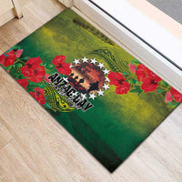 Cook Islands ANDAC Day Rubber Doormat Honor and Remember Soliders-Forever in My Thoughts Grunge Style