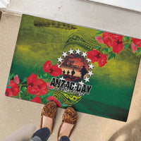Cook Islands ANDAC Day Rubber Doormat Honor and Remember Soliders-Forever in My Thoughts Grunge Style