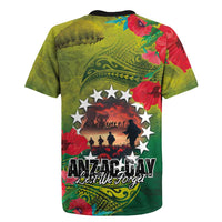 Cook Islands ANDAC Day Rugby Jersey Honor and Remember Soliders-Forever in My Thoughts Grunge Style LT03 - Polynesian Pride
