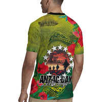 Cook Islands ANDAC Day Rugby Jersey Honor and Remember Soliders-Forever in My Thoughts Grunge Style LT03 - Polynesian Pride