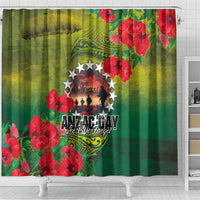 Cook Islands ANDAC Day Shower Curtain Honor and Remember Soliders-Forever in My Thoughts Grunge Style