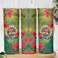 Cook Islands ANDAC Day Skinny Tumbler Honor and Remember Soliders-Forever in My Thoughts Grunge Style