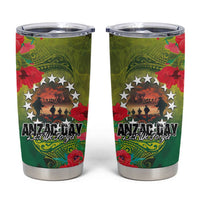Cook Islands ANDAC Day Tumbler Cup Honor and Remember Soliders-Forever in My Thoughts Grunge Style