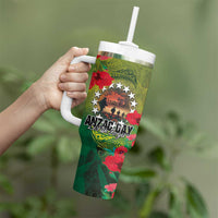 Cook Islands ANDAC Day Tumbler With Handle Honor and Remember Soliders-Forever in My Thoughts Grunge Style